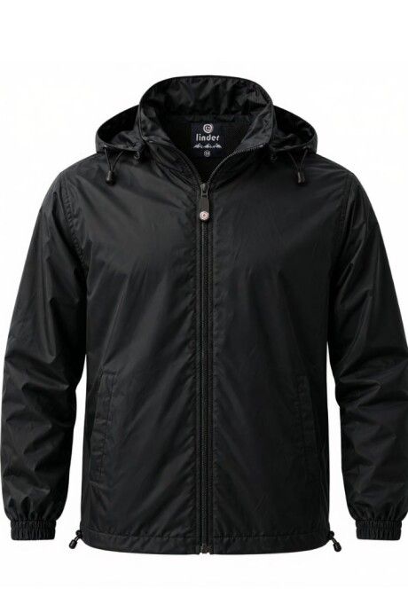Campera impermeable forro polar Negro