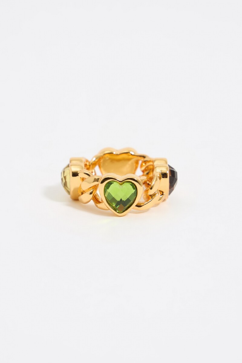 ANILLO CADENA Y CRISTALES CORA Oro