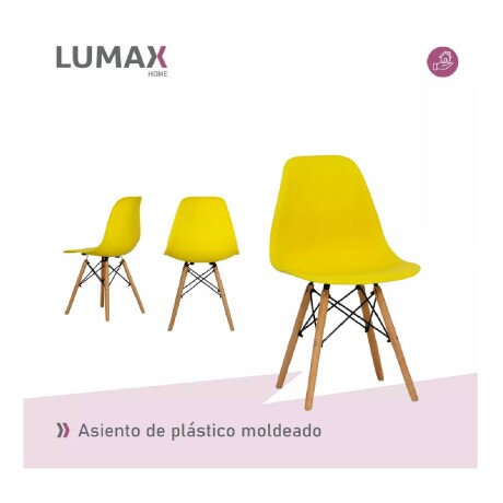 Silla De Comedor Eames Pack 4 Unidades Varios Colores Lumax Amarillo