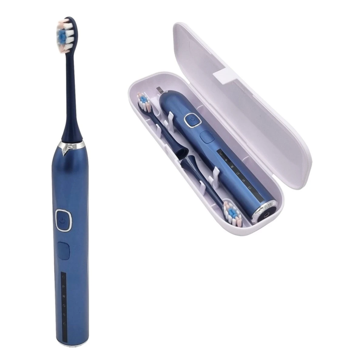 Cepillo Dientes Electrico Bateria Ultrasonico + Repuesto - Color Variante Azul 