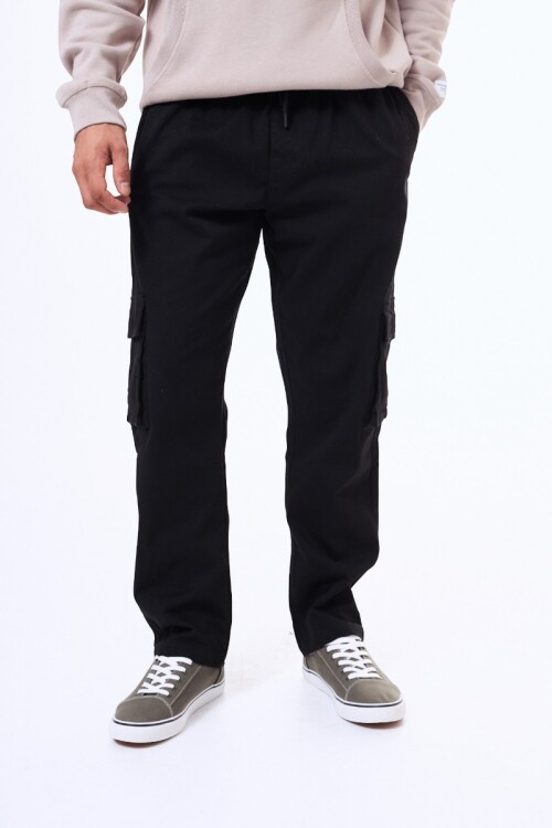 Pantalon de gabardina Durazno Negro