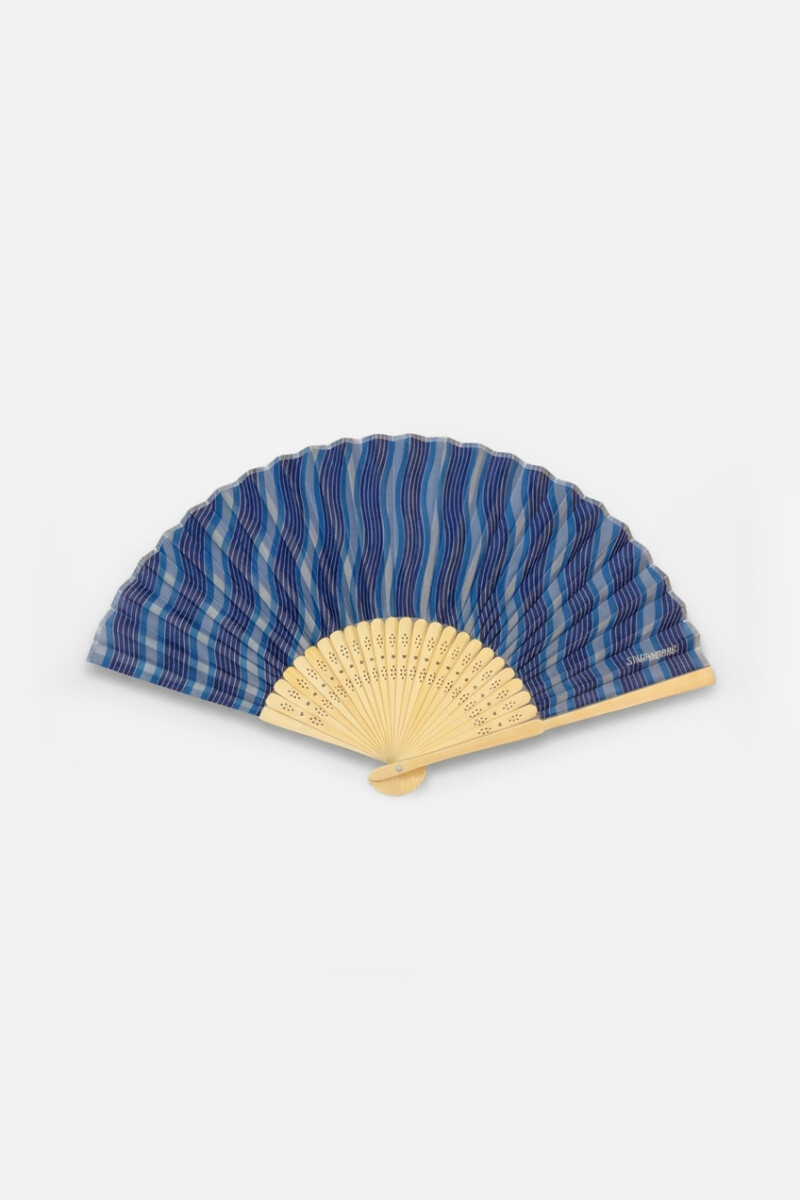 Abanico bambú wavy - azul 