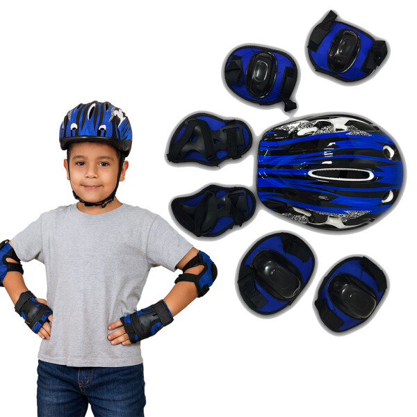 Kit De Proteccion Infantil Para Bicicletas 7 Piezas Azul
