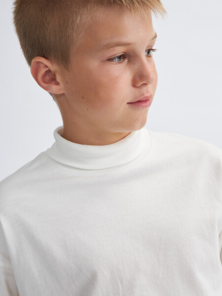 Camiseta cuello alto Crudo