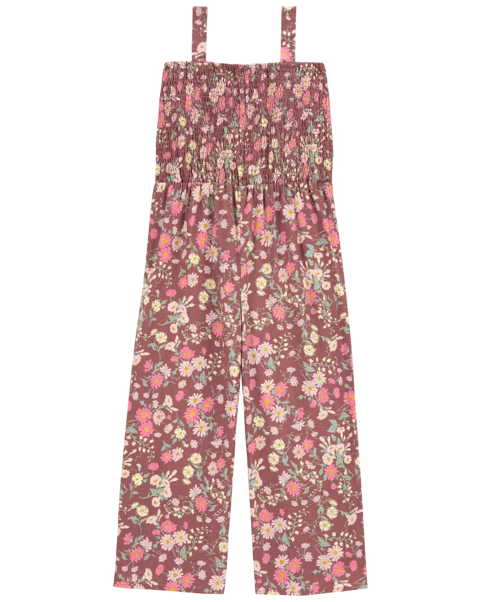 Monito de lino corpiño fruncido y diseño floral 0