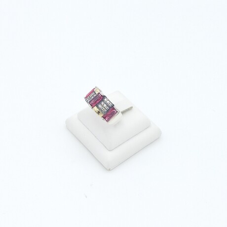 Anillo de plata 925 y double en oro 18 ktes con circonia. Anillo de plata 925 y double en oro 18 ktes con circonia.