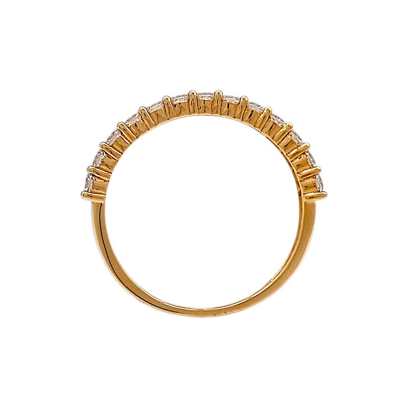 Anillo Medio Sin fin doble-Oro bajo-Piedra Zirconia-AN824 conpiedra