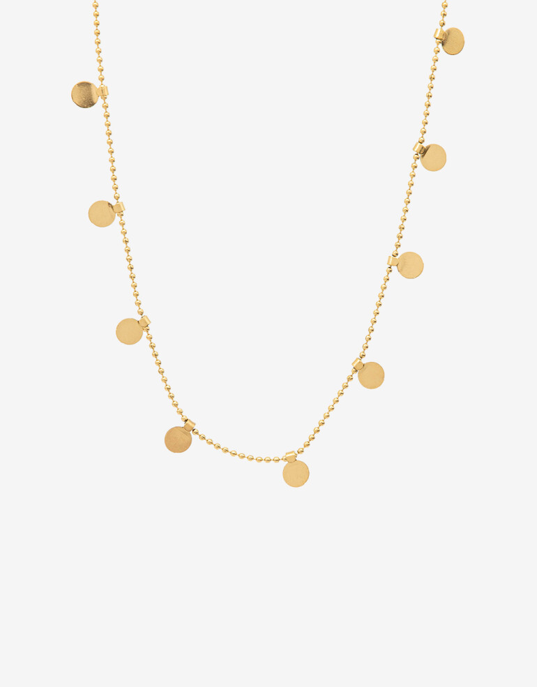 Collares Cortos Metal Collar Corto De Acero Con Dijes - Dorado