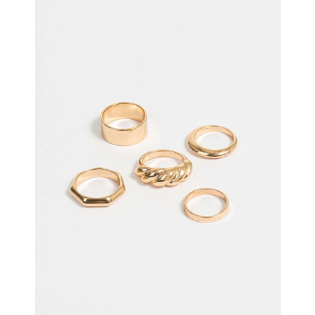 Set De Anillos Essential Dorado