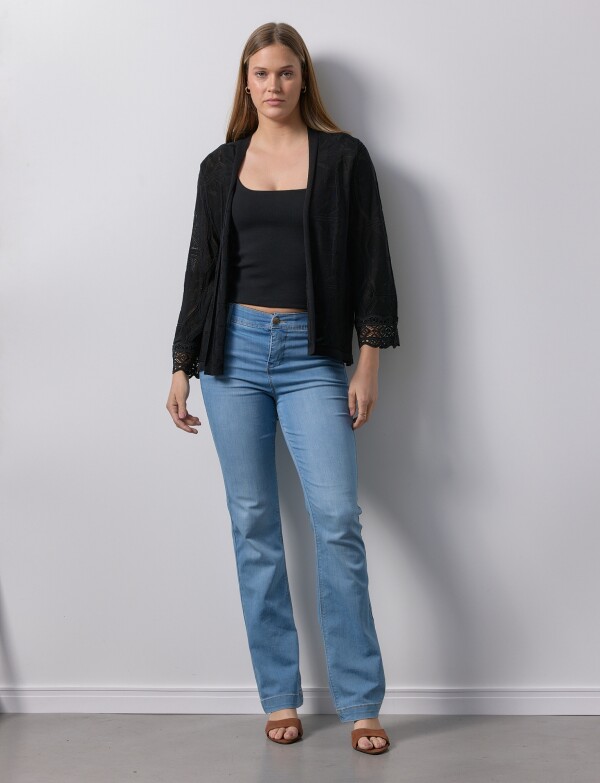 Cardigan Calado NEGRO