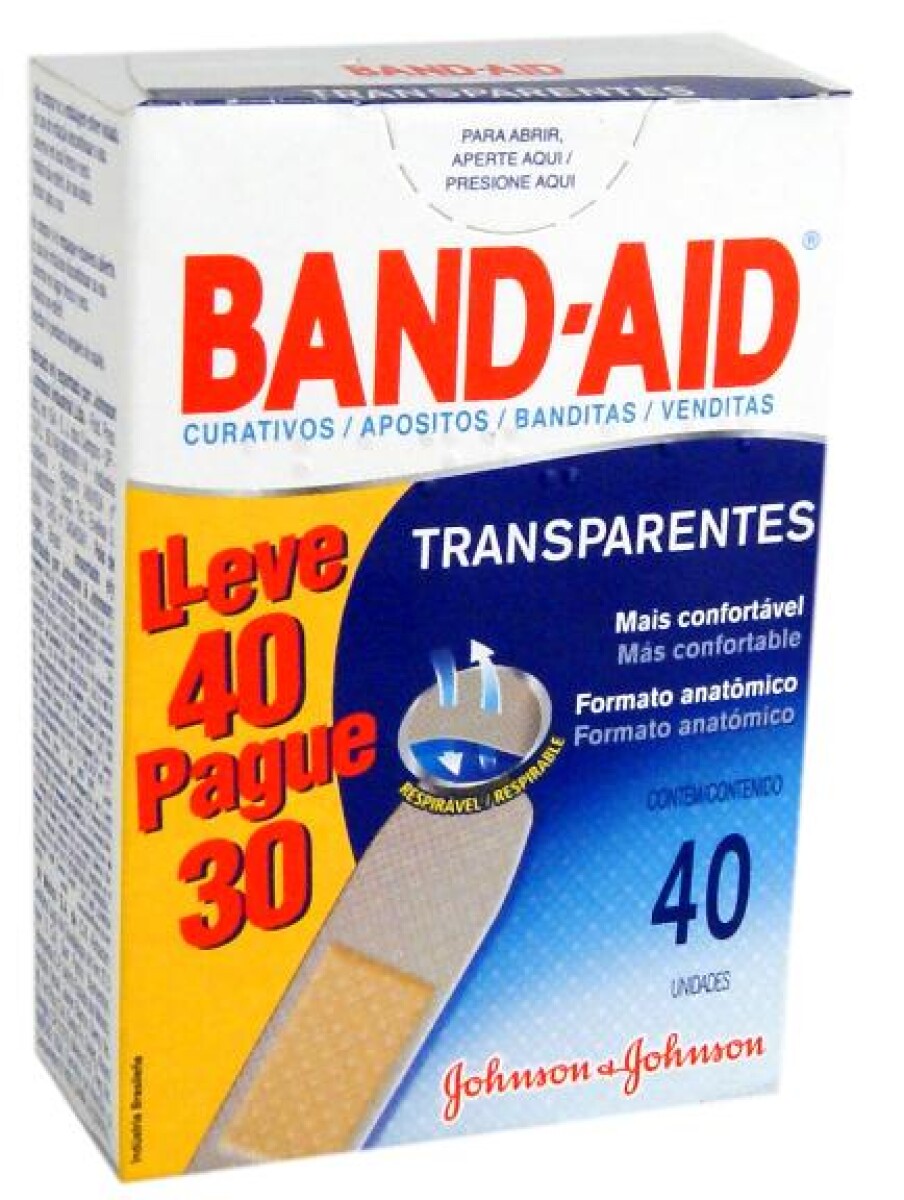 CURITAS BAND-AID TRANSPARENTES LLEVE 40 PAGUE 30 