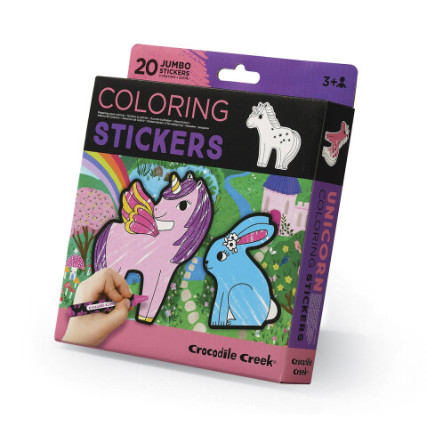 Pack x 20 Adhesivos para Colorear Crocodile Creek con Poster Unicornio