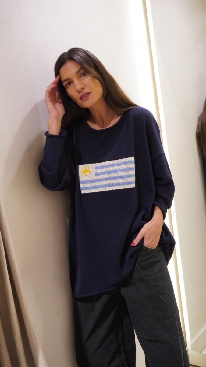 Sweater Flag Uruguay - Azul Marino 