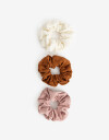 Skunzies Lisas Set De Scrunchies De Corderoy - Combinacion Tricolor