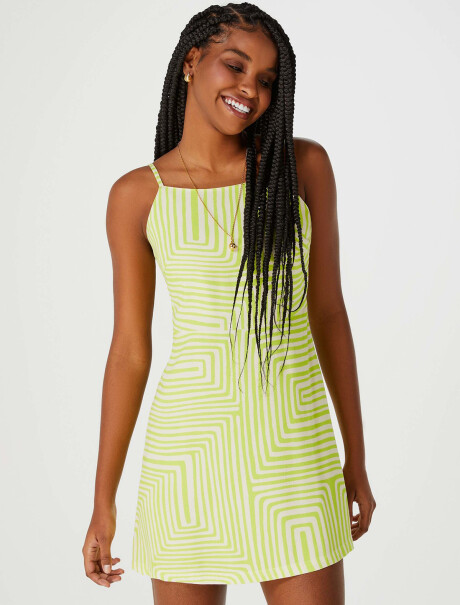 VESTIDO CORTO ESTAMPADO VERDE