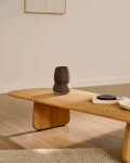 Mesa de centro Pirita de madera maciza de roble con acabado natural 146 x 56,5 cm FSC 100%