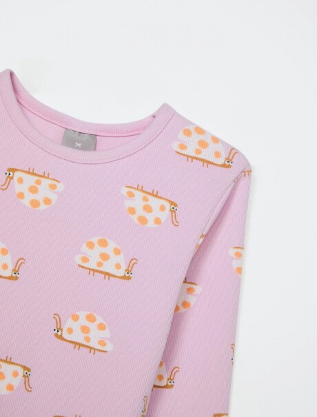 BLUSA INFANTIL ESTAMPADA ROSA