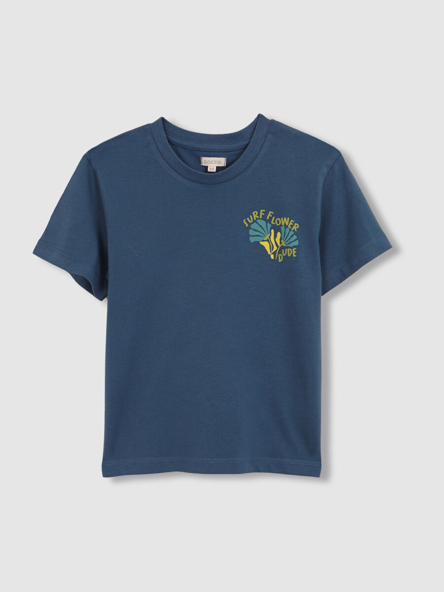 Camiseta Manga Corta Surf Flower Azul