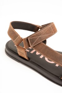 Sandalias Regulables Cuero Chocolate