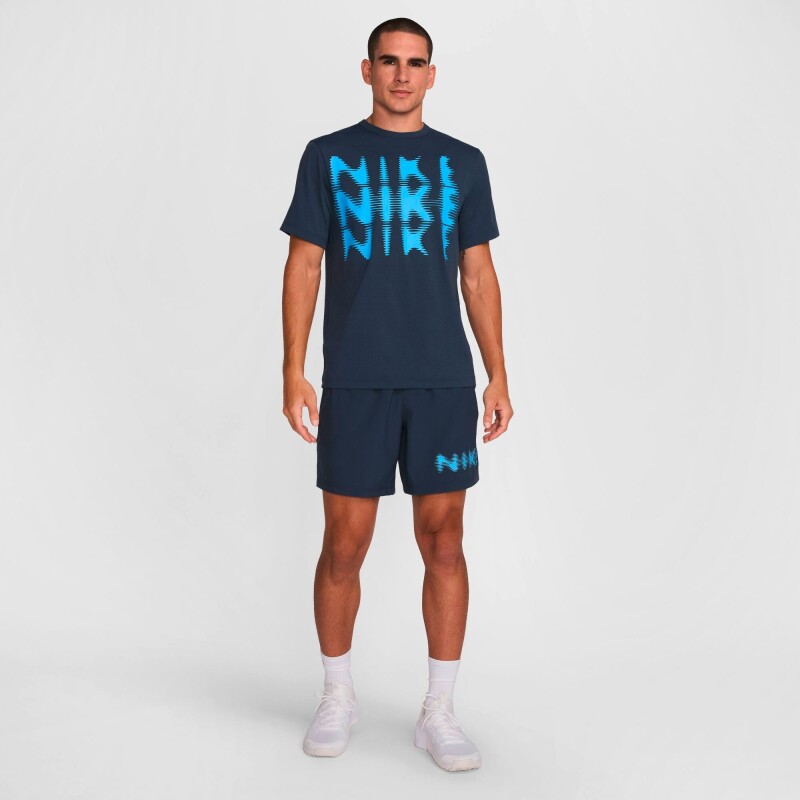 Camiseta Nike Dri-Fit Uv Hyverse Swoosh de Hombre Azul