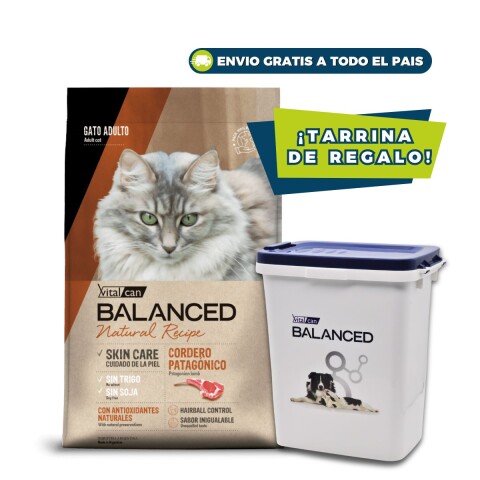 ALIMENTO VITALCAN BALANCED GATOS ADULTOS CORDERO PATAGÓNICO 7,5 KG + TARRINA DE REGALO ALIMENTO VITALCAN BALANCED GATOS ADULTOS CORDERO PATAGÓNICO 7,5 KG + TARRINA DE REGALO