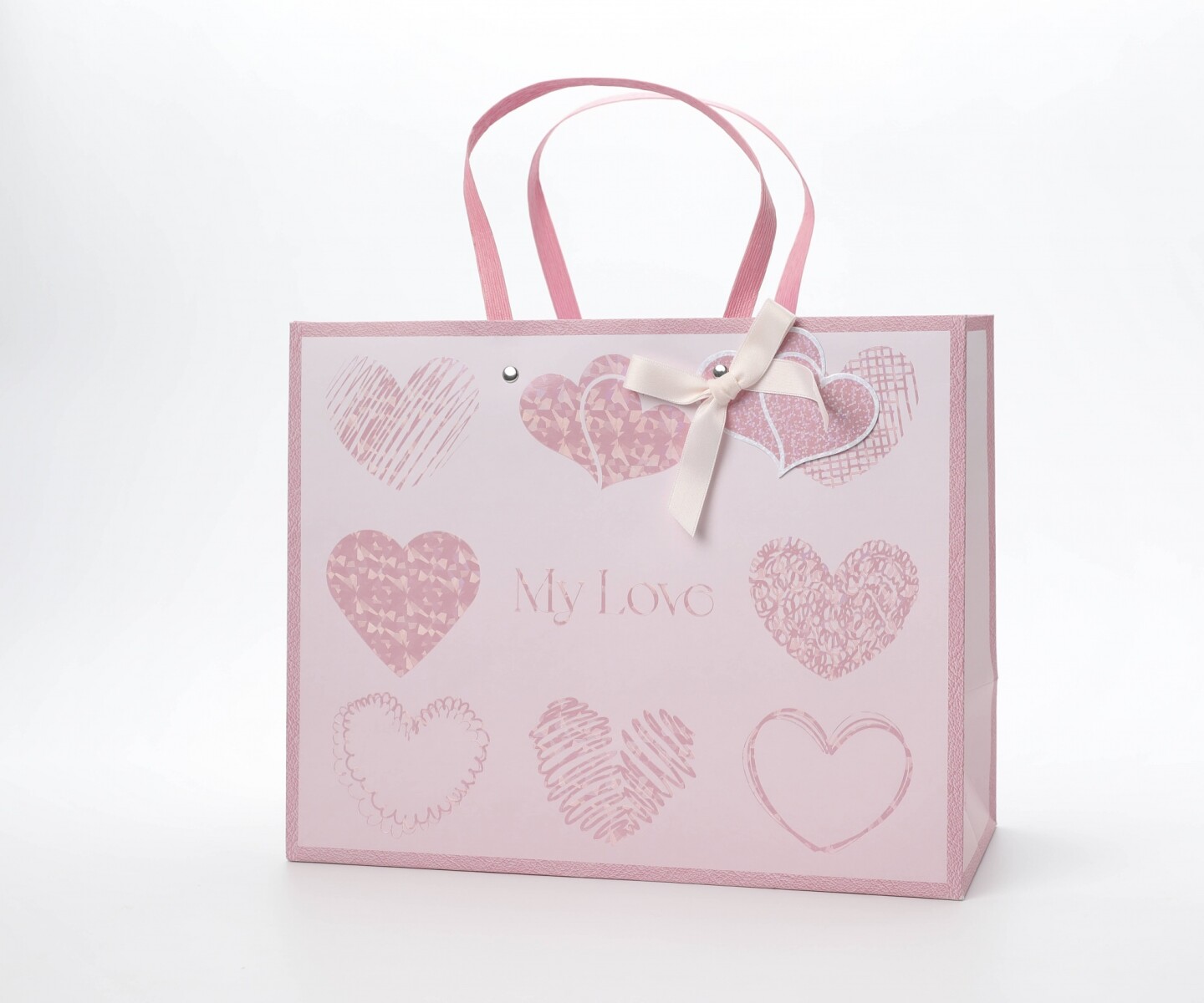 BOLSA DE REGALO RECTANGULAR (CORAZÓN ROJO / TALLE M) 