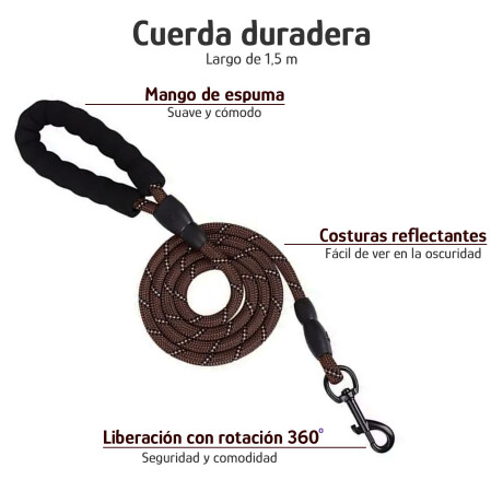 Arnés Y Correa Para Perros Antitirones Con Agarre Superior Marrón