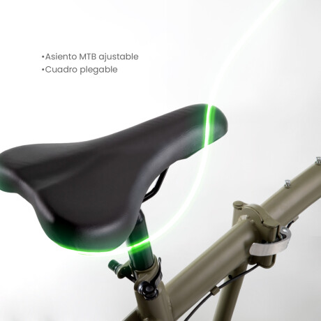 Bicicleta Plegable Rodado 20 Shimano Parrilla Olive