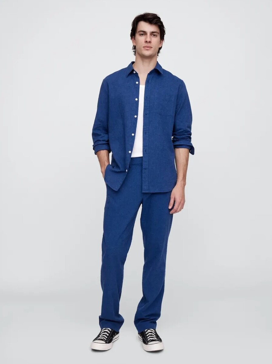 Pantalón De Lino Straight Hombre - Bainbridge Blue 