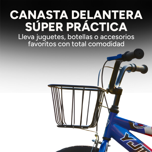 Bicicleta Infantil Yjtong R18 Canasto Parrilla Guardabarros Rojo 1