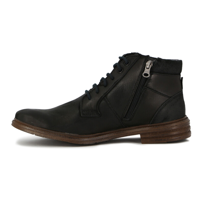 Starsax Bota Acordonada Cuero Hombre Negro