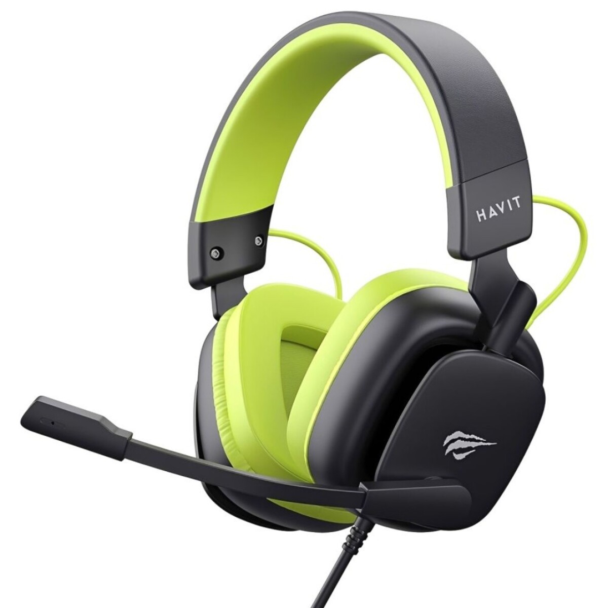 Auriculares Havit Gaming Series H2048 Negro Y Verde, Microfono, Banda Ajustable, C/cable 