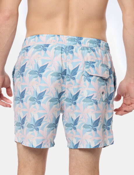 SHORT DE BAÑO ESTAMPADO Celeste