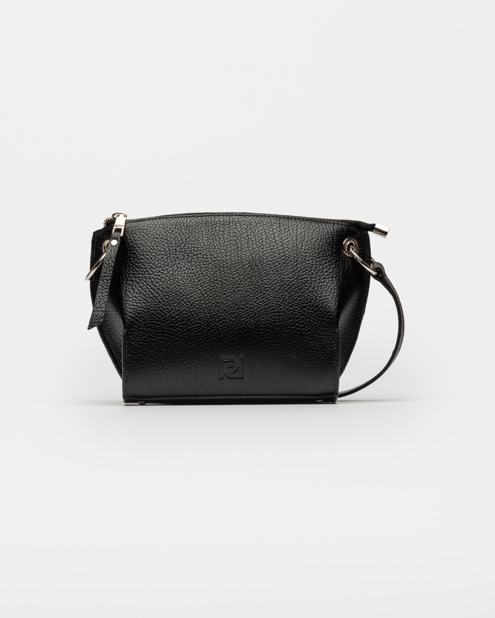 Bandolera Sauvage En Cuero Graneado Negro