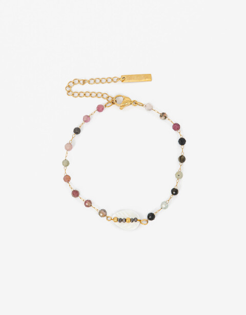 Pulseras Flexibles Piedra Pulsera De Acero Con Piedras - Combinacion Multicolor