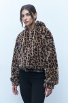 Chaqueta capucha teddy animal print