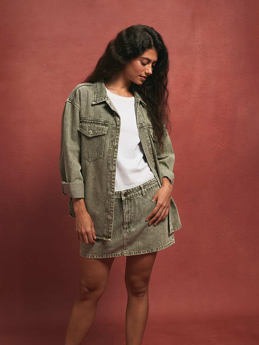 SOBRECAMISA BAHAMA - VERDE GRISACEO 