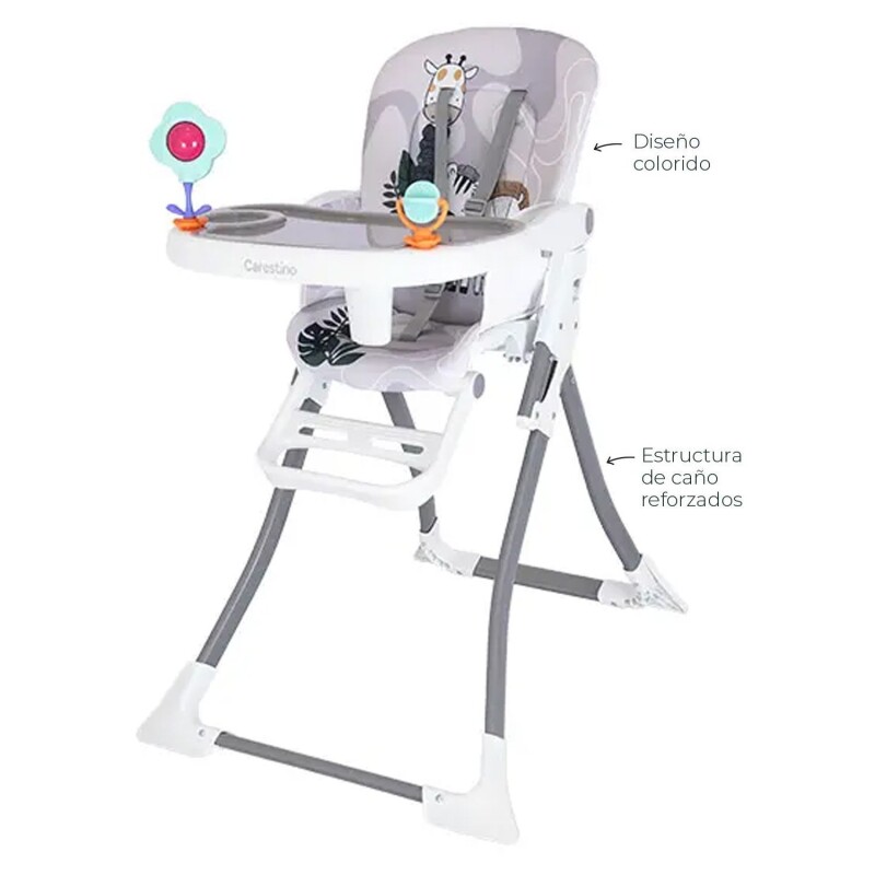 Silla de Bebe para Comer Carestino Río Ajustable Gris