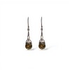 Caravanas pendientes Triangulo tribal - Plata 925 - Ámbar báltico -CA3931 conpiedra