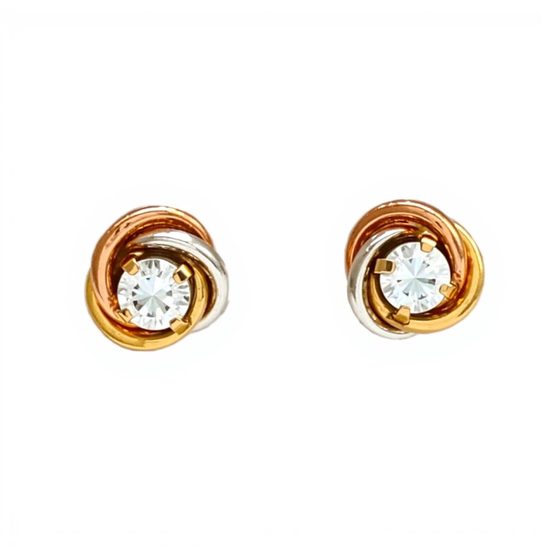 Caravanas Trinity Zirconia y oro- Oro bajo - Zirconia - CA8112 conpiedra