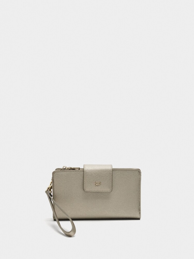 Cartera Con Asa De Mano plateado