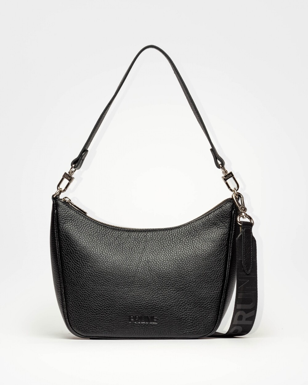 Bandolera Venice en cuero graneado Negro