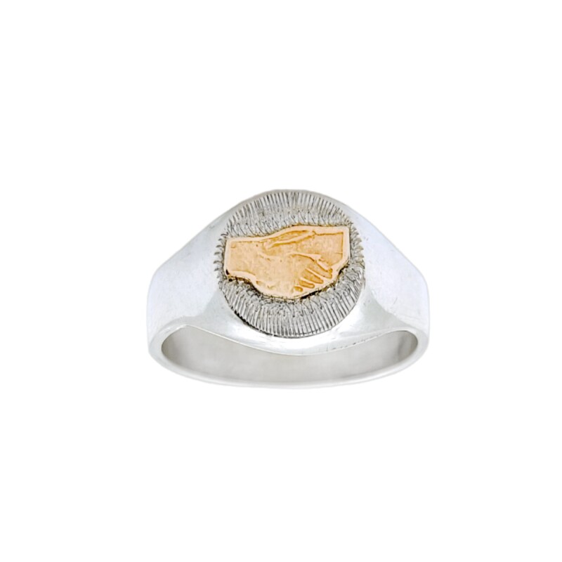 Anillo Profesión Asistente social-Plata y Oro-Sin Piedra-AP5002 Sinpiedra