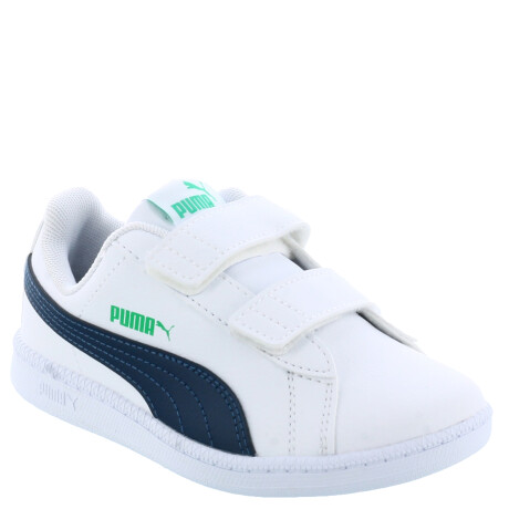 Championes de Niños Puma Up V Kids 2 Velcros Blanco - Azul Marino - Verde