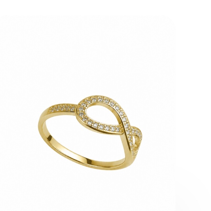 ANILLO MODELO INFINITO EN ORO 10K CON ZIRCONIAS ANILLO MODELO INFINITO EN ORO 10K CON ZIRCONIAS