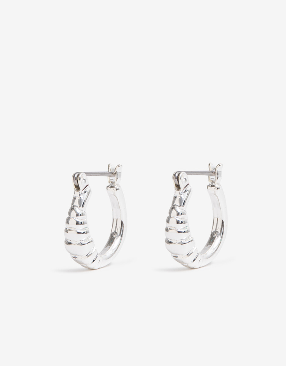 Argollas De Metal Bañado En Plata 