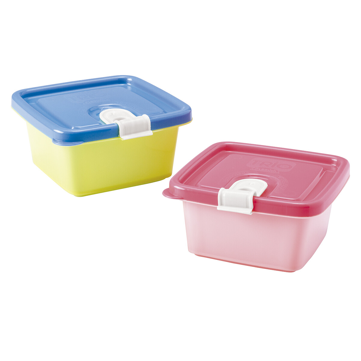Recipiente Cuadrado con Broche 210 ml - AZUL/ROSA 