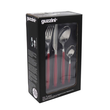 JUEGO DE 24 CUBIERTOS ACERO-INOXIDABLE ROJO GUZZINI