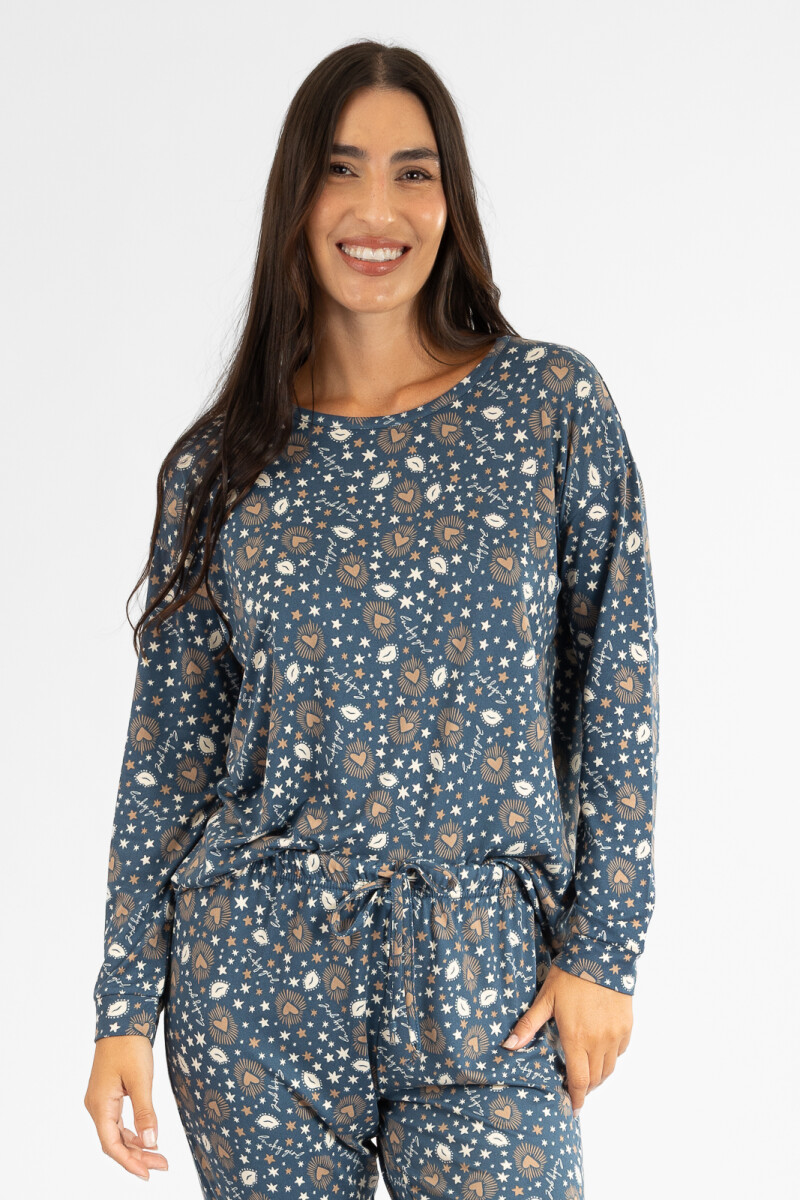 Pijama peach lucky Azul