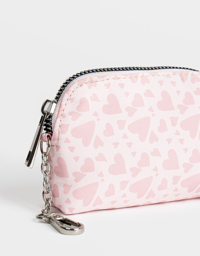 Monederos Monedero Cuerina Estampado - Rosa Viejo